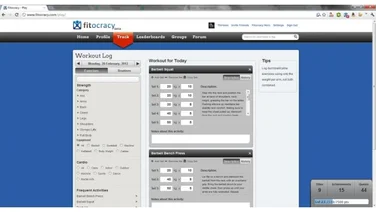 Fitocracy tracking screen