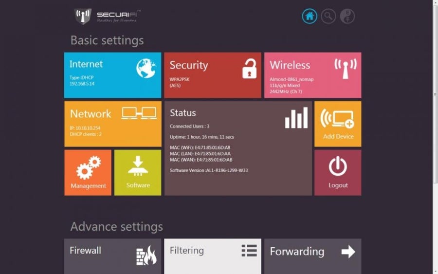 Securifi Almond Web Interface