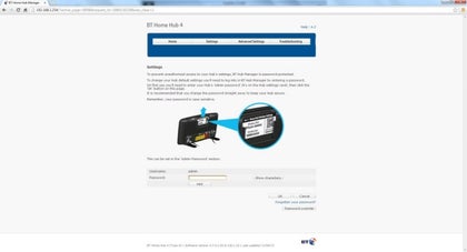 BT Home Hub 4 Screenshot Web Interface Two