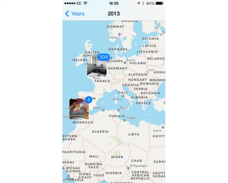 Apple iOS 7 Photos Map