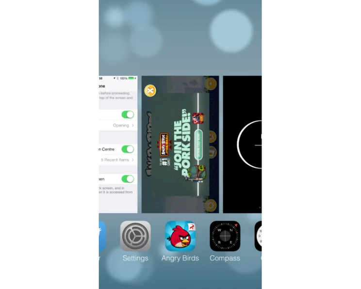 Apple iOS 7 Task Switcher portrait
