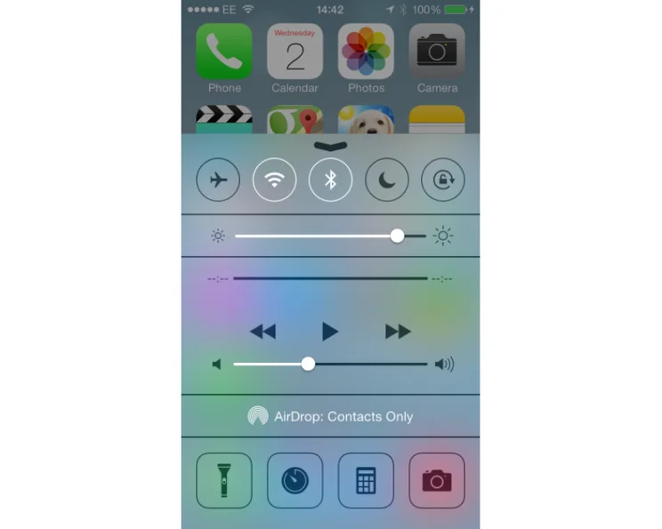 Apple iOS 7 Control Centre