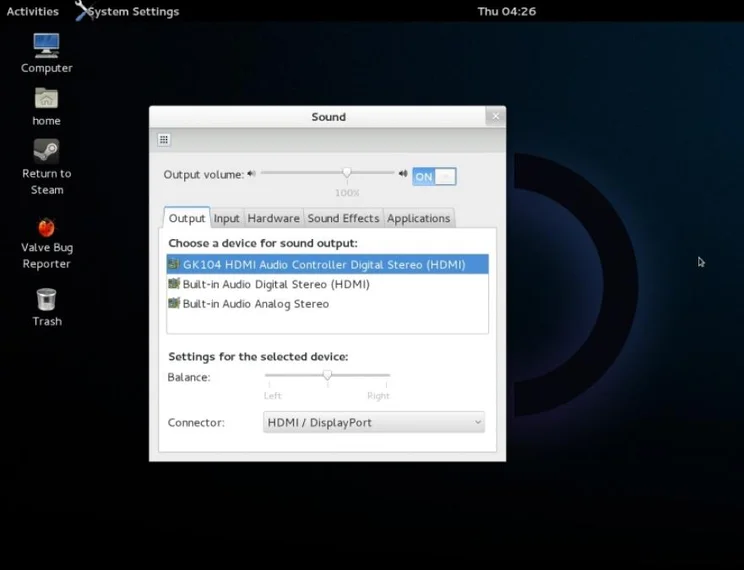 Steam OS sound