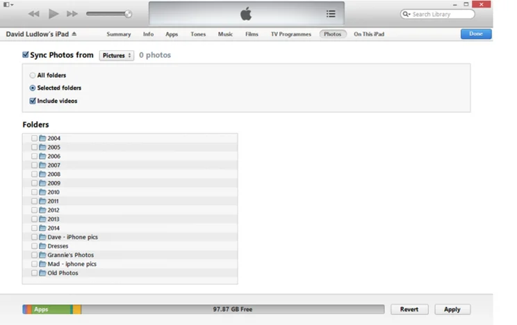 Save videos and photos to iPad Camera Roll - PC iTunes