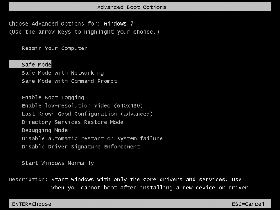 Windows 7 Safe Mode