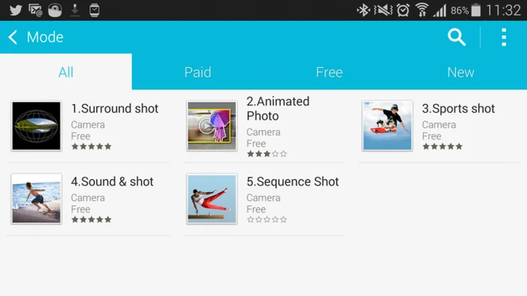 Samsung Galaxy S5 camera modes