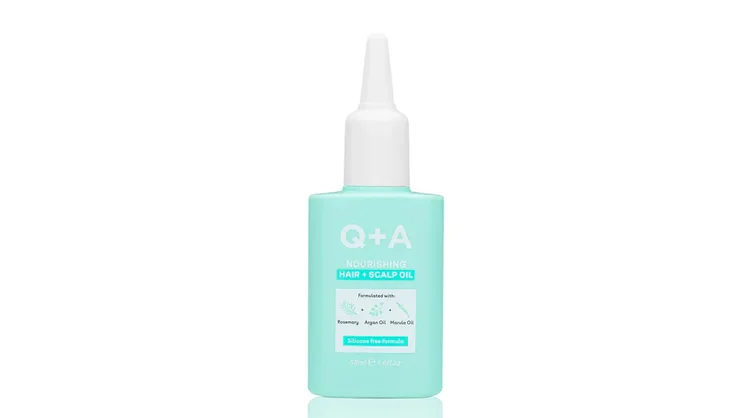 Q&A Nourishing Hair and Scalp Oil against a white background