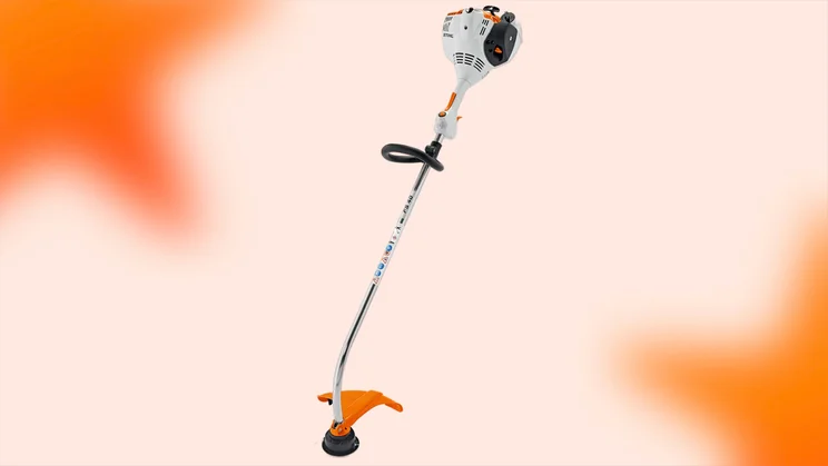 Stihl FS40 cut out against an orange background