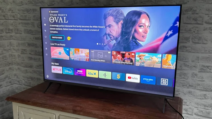 The home screen of the Sharp GM6 QLED TV