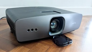 A front three-quarter sho of the BenQ W2720i on a wooden floor