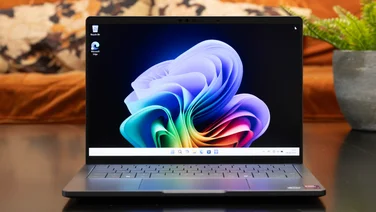 The Dell Pro 13 Premium pictured from the front, open