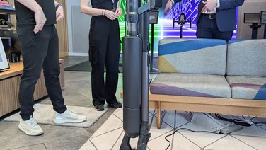 The Samsung Bespoke Jet AI Vacuum at a tradeshow