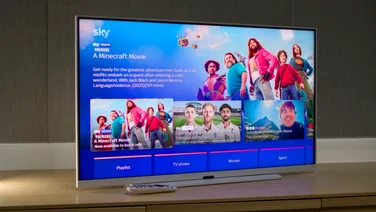 The Sky Glass Air TV, pictured in sea green