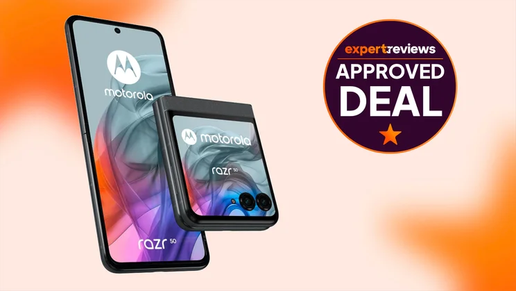 Motorola Razr 50 with approved deal sticker