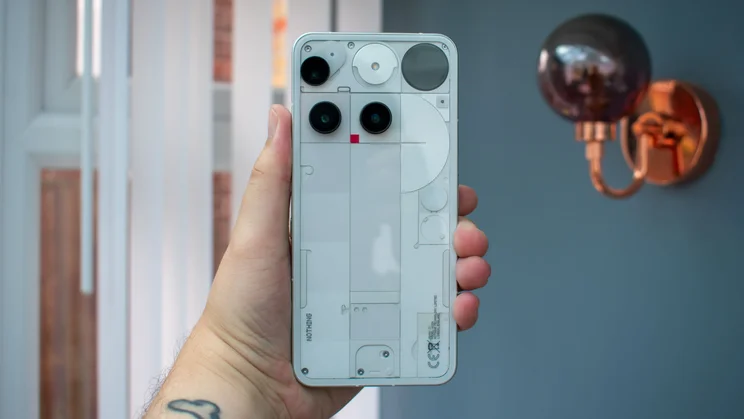 Nothing Phone (3) in hand, rear view