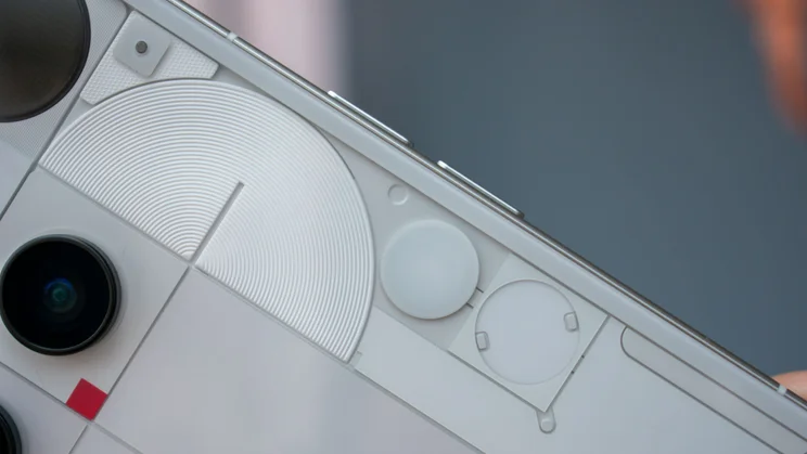 Close up of the Nothing Phone (3)'s Glyph Button