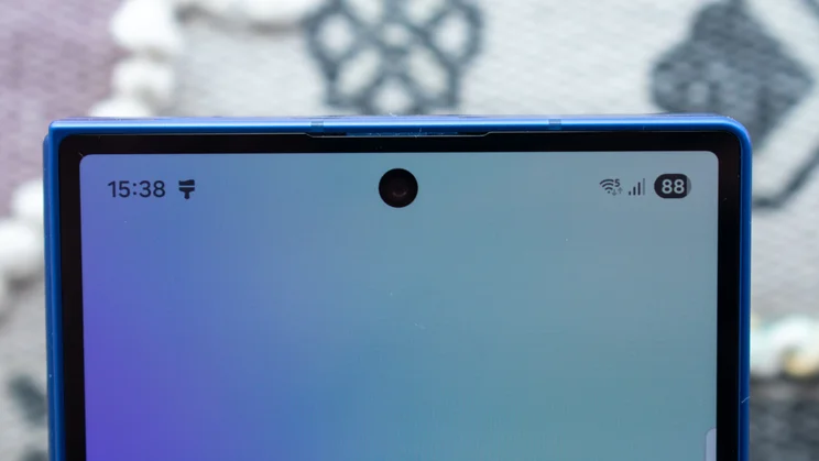 Close up of the Samsung Galaxy Z Fold 7's cover selfie camera