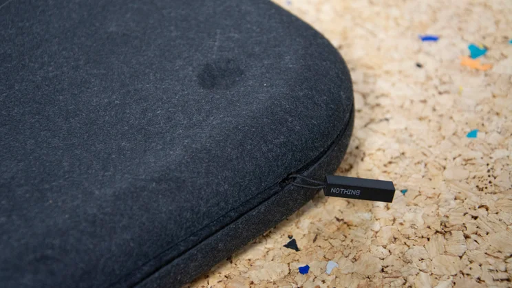 Close-up of the zipper on the carrying case of the Nothing Headphone (1)