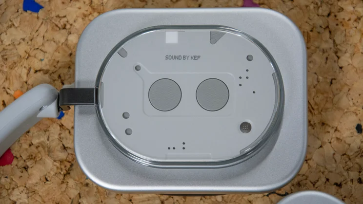 Close-up of the left earcup of the Nothing Headphone (1)