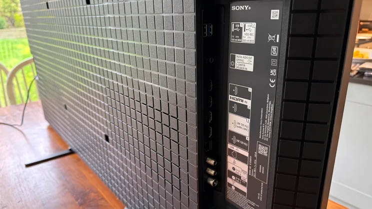 The connection ports found on the rear of the Sony Bravia 9 Mini LED TV
