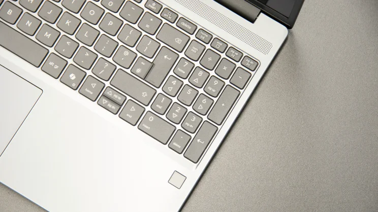 A close up of the Lenovo IdeaPad 3x 2025's numberpad and fingerprint reader