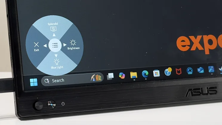 A potograph showing the quick menu on the Asus ZenScreen MB169CK