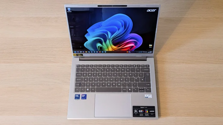A top down view of the Acer Aspire 14 AI laptop