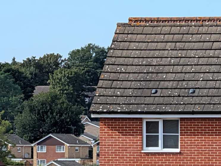 20x zoom of a house's roof