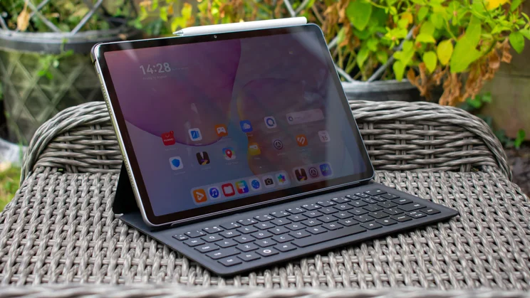Huawei MatePad 11.5 (2025) with keyboard case, unfolded