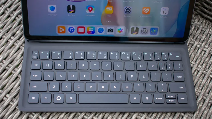 Close up of the Huawei MatePad 11.5 (2025)'s keyboard attachment
