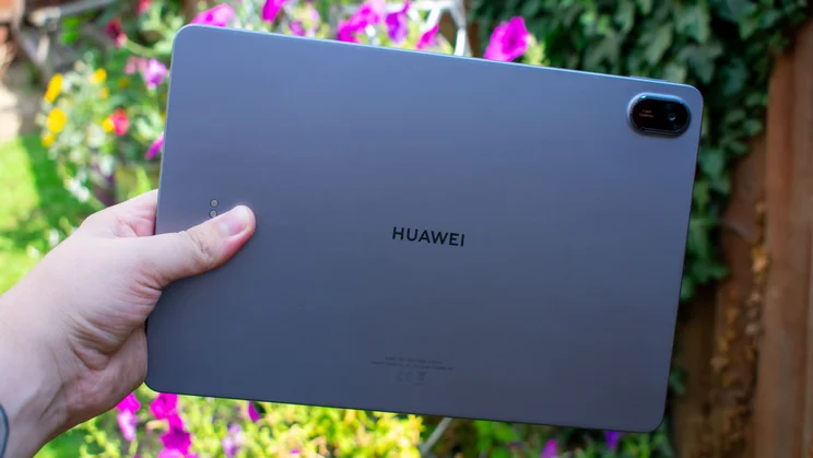 Huawei MatePad 11.5 (2025) in hand, rear view