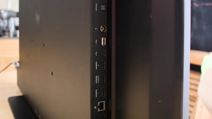 A close up of the Sky Glass Air's physical ports