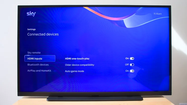 Sky Glass Air showing Auto Game Mode setting