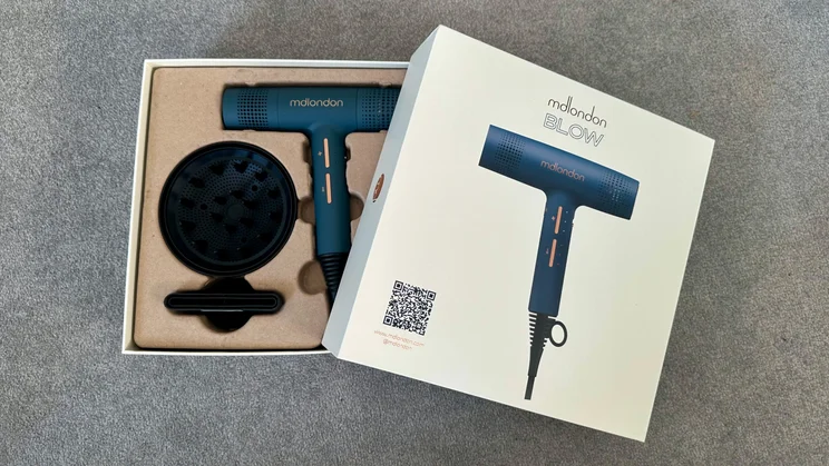 mdlondon Blow 2025 - in its box on the floor, lid propped against box with some attachments visible