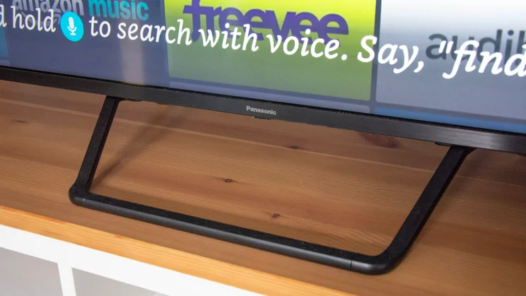 The front section of the Panasonic W95B Mini LED TV's stand