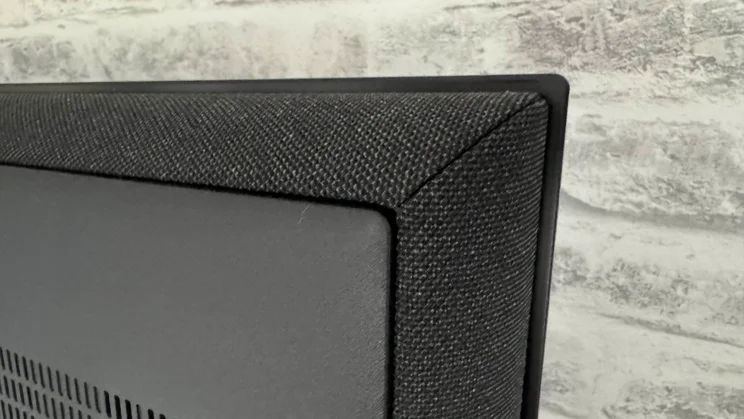 Rear view of the top-right-hand corner of the 360 Soundscape Pro speaker system on the Panasonic Z95B OLED TV