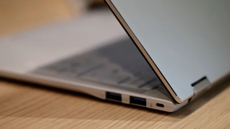 Close up of the Acer Chromebook Plus Spin's right side ports
