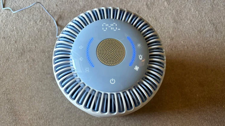 An aerial view of the Levoit Sprout air purifier's display