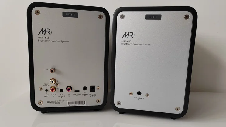 The Ruark MR1 Mk3 speakers pictured from the rear