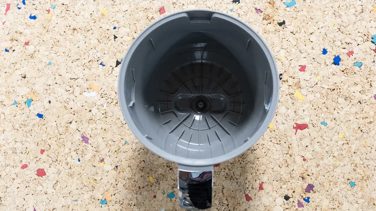 A bird's eye view of the Sage Luxe Brewer filter coffee machine's filter basket