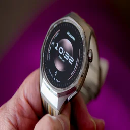 The Huawei Watch 6 Pro held at a slight angle