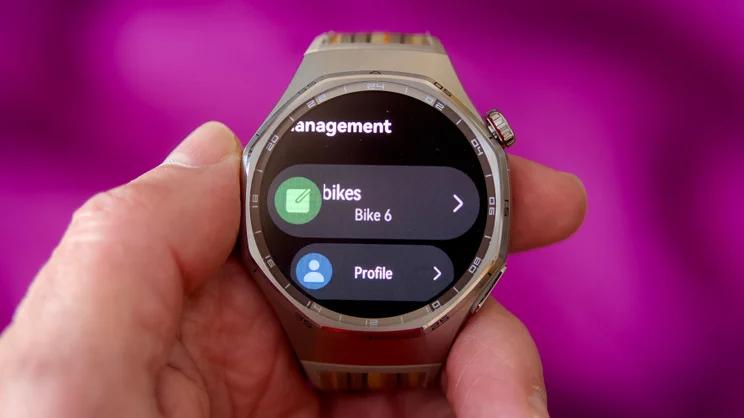 The Huawei Watch 6 Pro's bike management settings