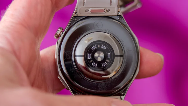 The Huawei Watch 6 Pro's rear