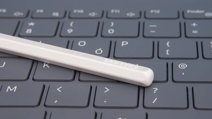 The Samsung Galaxy Tab S11 Ultra's S Pen stylus, pictured from the top