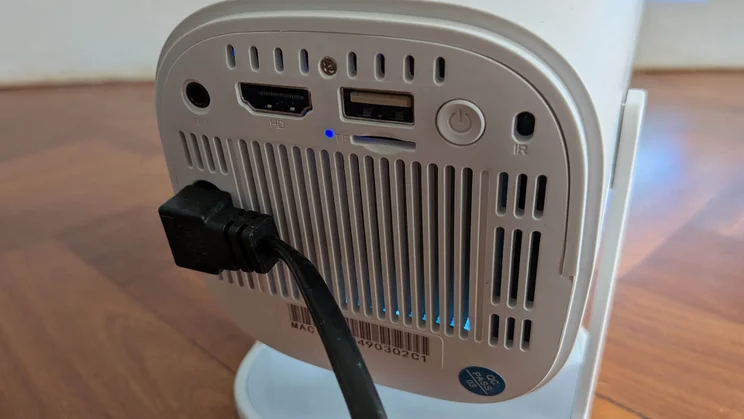 The connection ports and power button on the rear of the Acer AOPEN QH15s projector