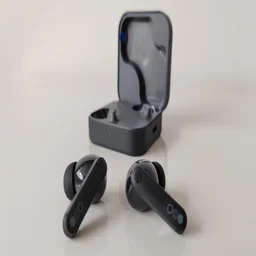 Front view of the CMF Buds Pro 2 outside of their charging case