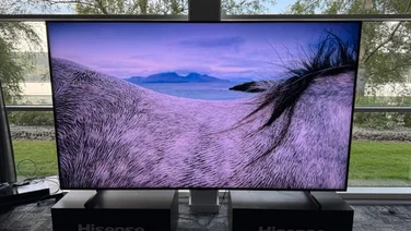 Front view of the Hisense 116UX RGB Mini LED TV