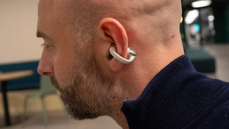 Shokz OpenDots One being worn shown from behind