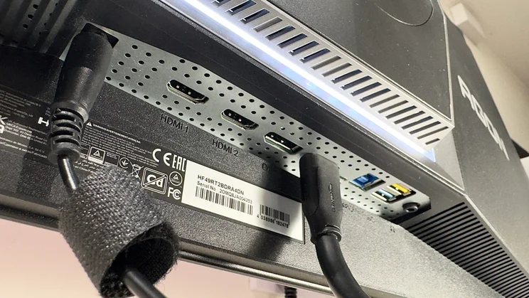 The ports on the AOC Agon Pro AG276QZD2 monitor