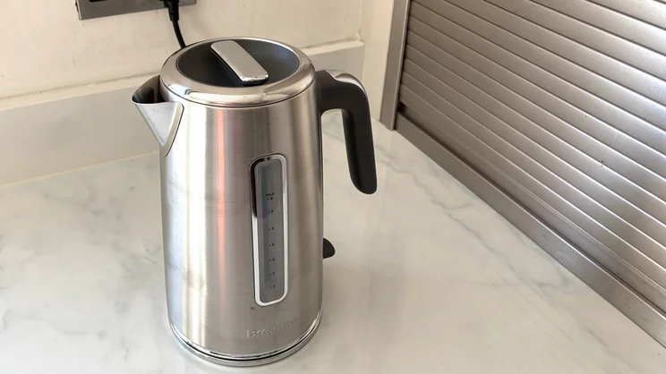 The Breville Edge Low Steam kettle on kitchen worktop